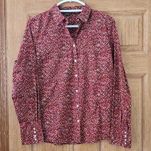 Eddie Bauer Womans Colorful Stretch & Wrinkle Resistant Button Down Shirt Sz. L
